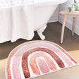 Half Circle Red Rainbow Bath Mat