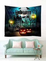 Halloween Castle Print Tapestry