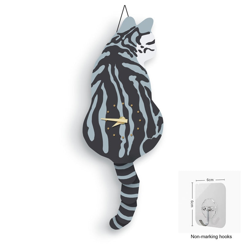Wagging Tail Cat Wall Clock