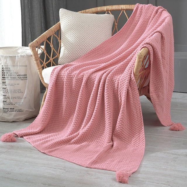 Aesthetic Tassel Thread Blanket