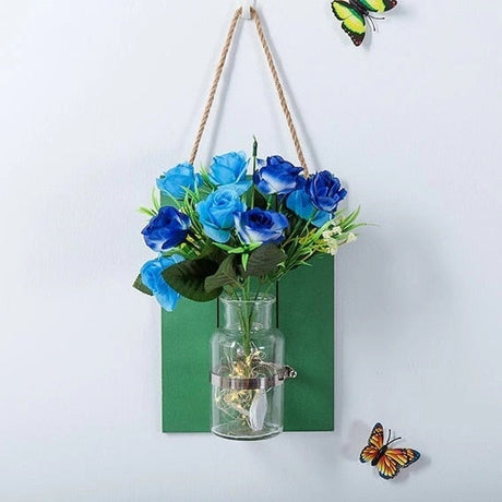 Cottagecore Artificial Flowers Vase Wall Hanging