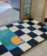 Checkered Fluffy Grids Rug