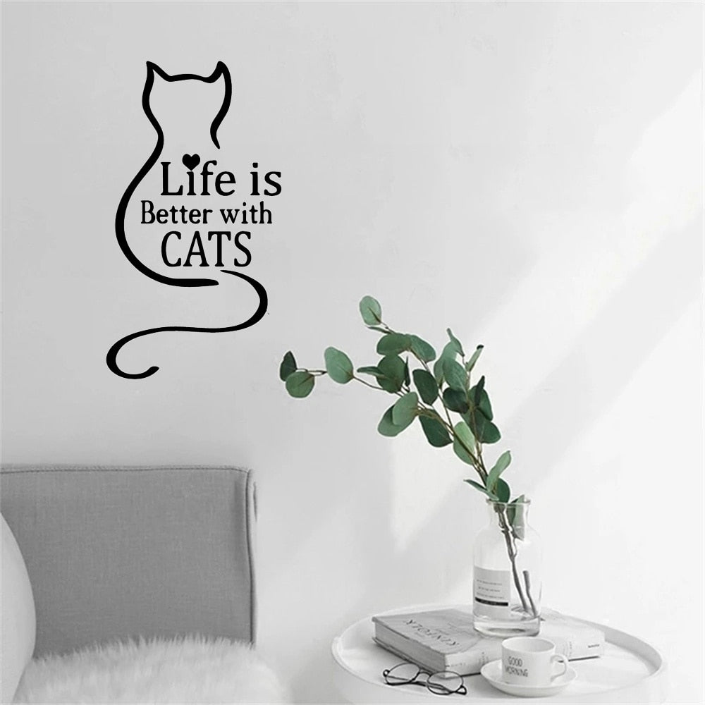 Life Is Better Cat Wall Sticker