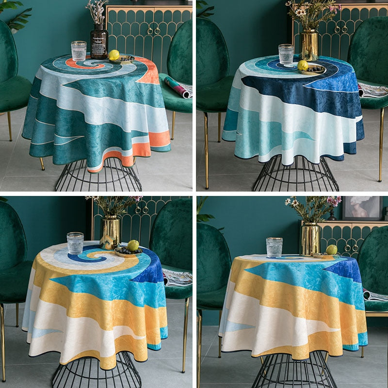 Aesthetic Summer Round Tablecloth