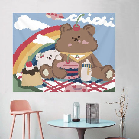 Cute Kawaii Bear Tapestry