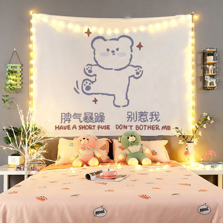 Cute Kawaii Bear Tapestry