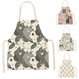 Cute Cat Print Kitchen Apron