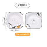 Cute Ceramic Cat Print Plate