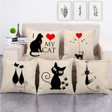 Cartoon Cat Sofa Pillow Covers