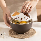 Cartoon Cat Ceramic Soup Bowl