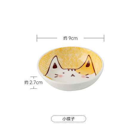 Cute Cat Ceramic Dinner Plate Set
