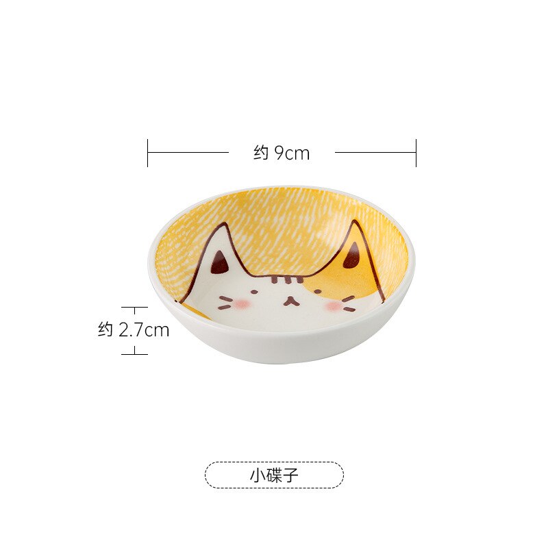 Cute Cat Ceramic Dinner Plate Set