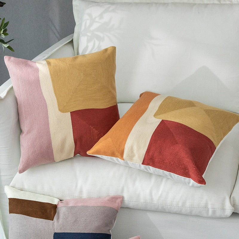 The Abstract Expressionist Embroidered Pillow Cover Collection