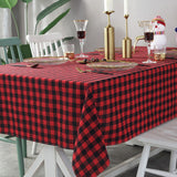 Rose Red Black Plaid Tablecloth