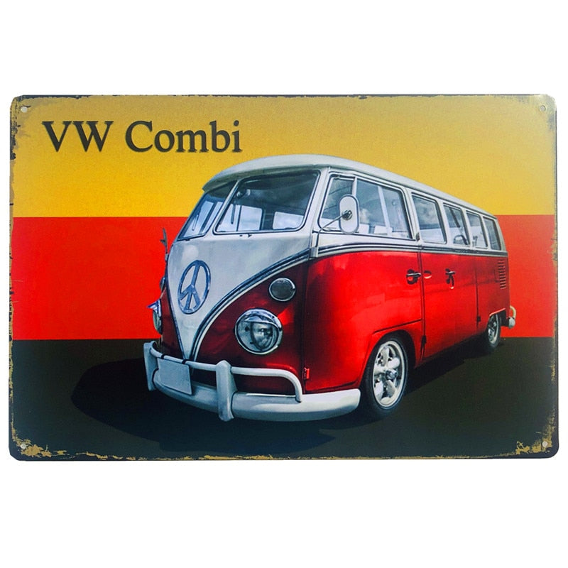 Vintage Minibus Trip Metal Posters