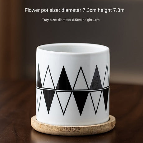 Cottagecore Ceramic Cylinder Flower Pot