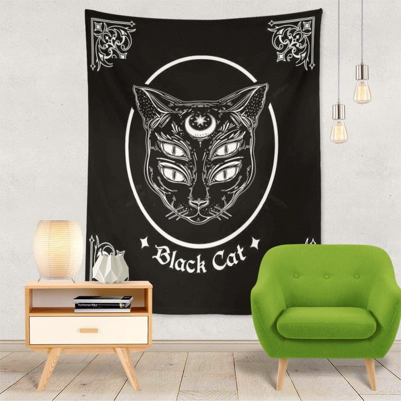 Black Cat Tapestry
