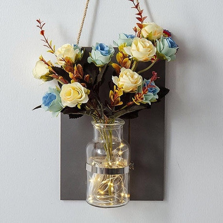 Cottagecore Artificial Flowers Vase Wall Hanging