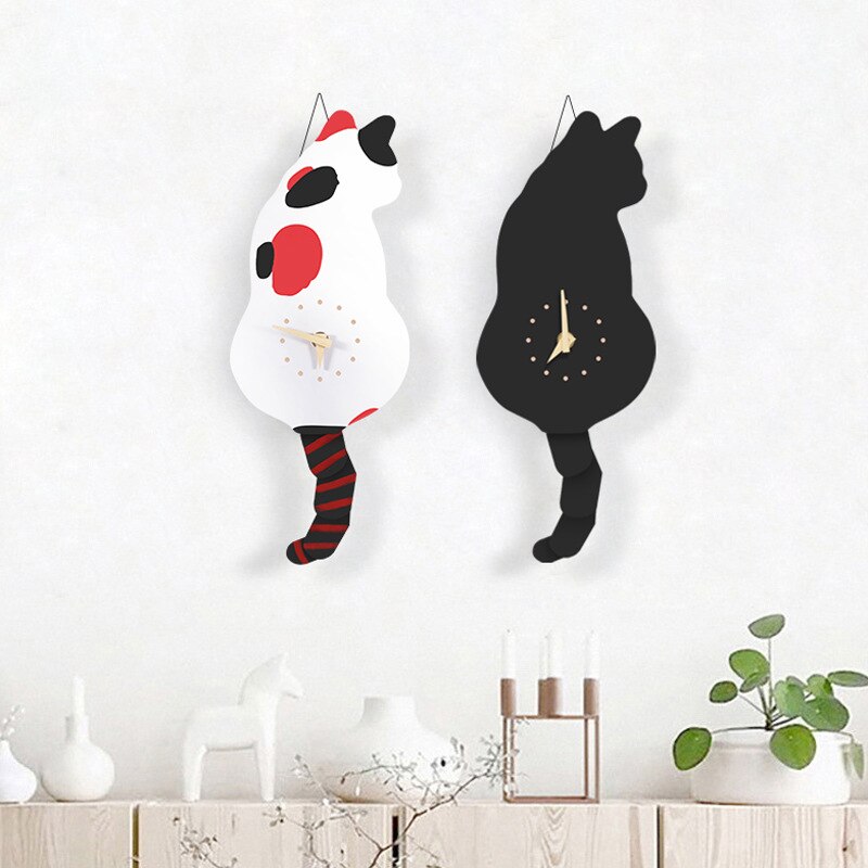 Wagging Tail Cat Wall Clock