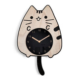 Cartoon Cat Wooden Wall Clock