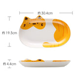 Cute Cat Ceramic Dinner Plate Set