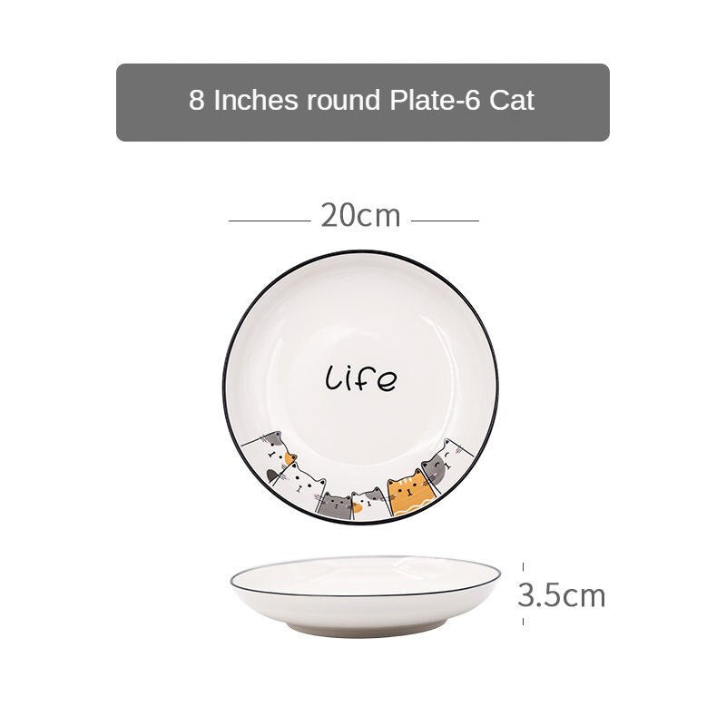 Cute Ceramic Cat Print Plate