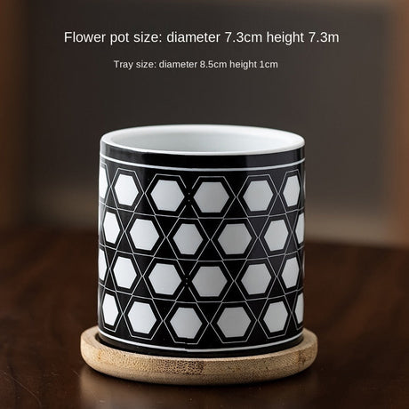 Cottagecore Ceramic Cylinder Flower Pot