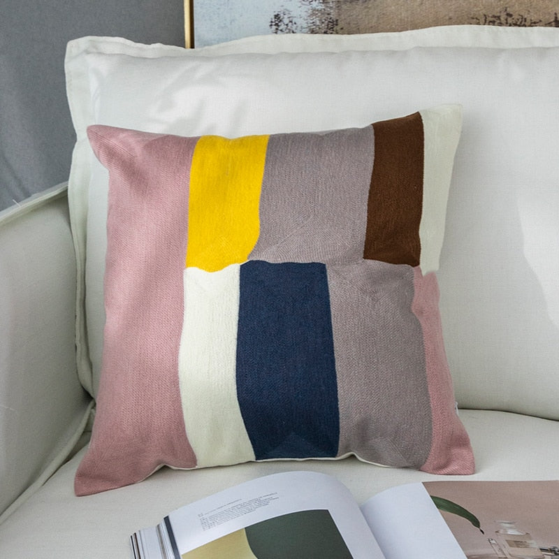 The Abstract Expressionist Embroidered Pillow Cover Collection