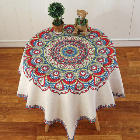 Fractal Proud Rose Linen Tablecloth