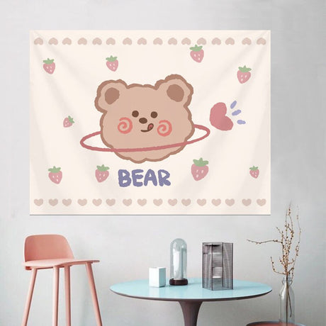 Cute Kawaii Bear Tapestry