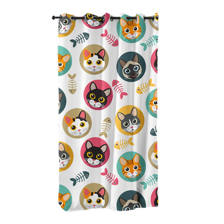 Funny Cute Cats Window Curtain