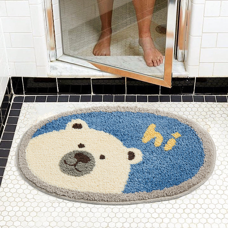 Hi White Bear Bathroom Mat