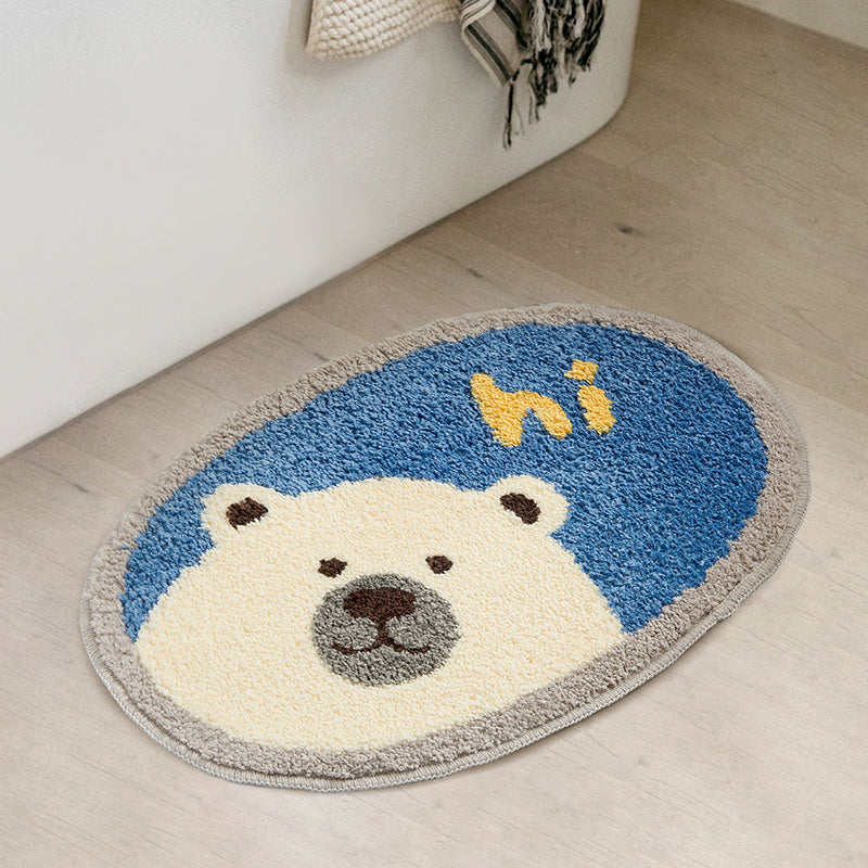 Hi White Bear Bathroom Mat