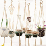 Handmade macrame plant flower pot hanger for wall decoration