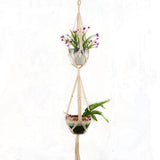Handmade macrame plant flower pot hanger for wall decoration