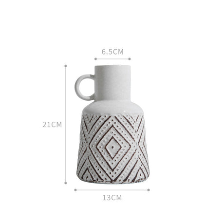 Houseware Ceramic Vase Modern Simple American Retro Home Living Room Cabinet Table Decoration Flower Decoration Home Decoration