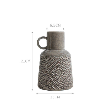 Houseware Ceramic Vase Modern Simple American Retro Home Living Room Cabinet Table Decoration Flower Decoration Home Decoration