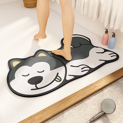 Husky Dog Bath Mat