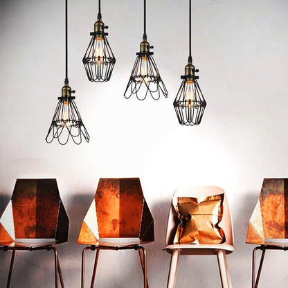 Kaye Metal Wire Cage Industrial Retro Pendant Light