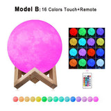 3D Print Star Moon Lamp Colorful Change Touch