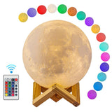 3D Print Star Moon Lamp Colorful Change Touch