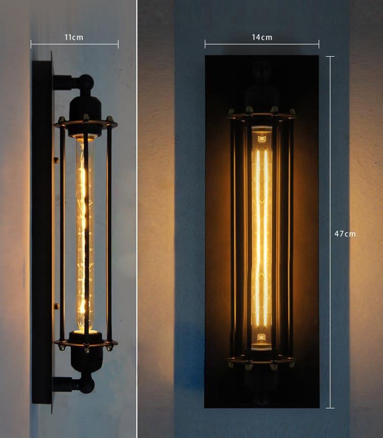 Long Pencil Bulb Industrial Retro Wall Light