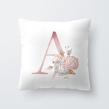 Letter Pillow Cover 45x45cm Room English Alphabet For Home goods 1PC Flower Pillowcase Polyester