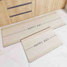 Feblilac Grey and Brown Stripe Happy Day PVC Leather Kitchen Mat