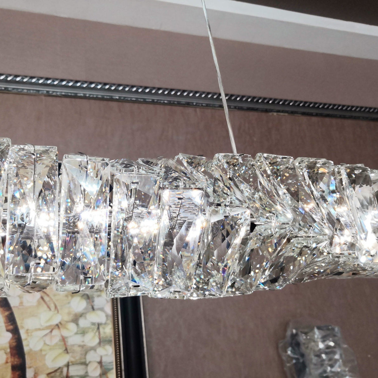 Long Crystal Pendant Lamp