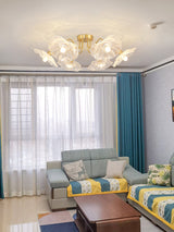 Lotus Leaf Glass Ceiling Lamp