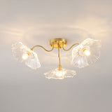 Lotus Leaf Glass Ceiling Lamp