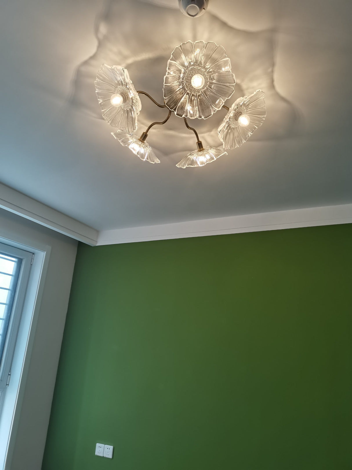 Lotus Leaf Glass Ceiling Lamp