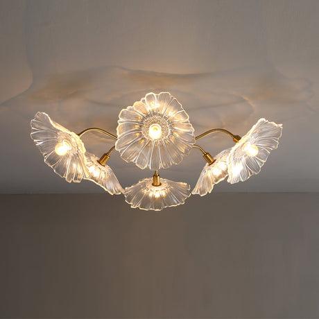 Lotus Leaf Glass Ceiling Lamp