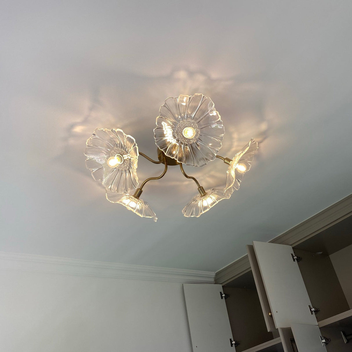 Lotus Leaf Glass Ceiling Lamp
